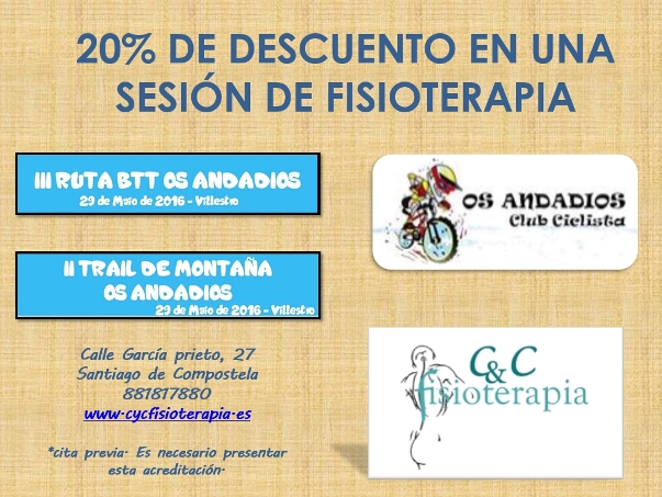 Fisioterapeutas en la ruta btt y trail de andadios